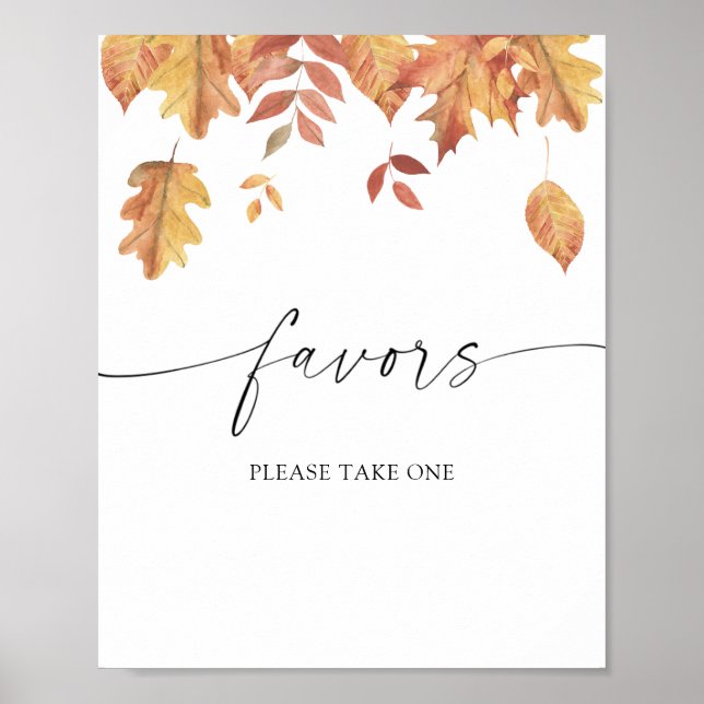 Falling leaves - bridal favours please take one  poster (Front)