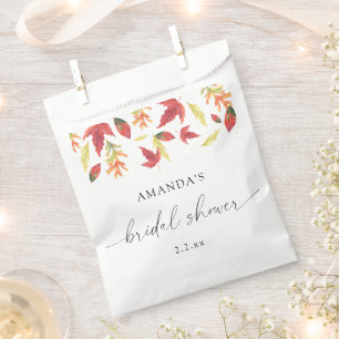 Falling leaves bridal shower favour bags