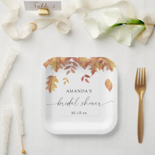 Falling leaves bridal shower Favour Tags Paper Plate