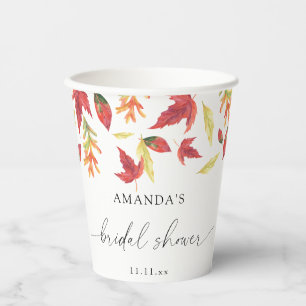 Falling leaves bridal shower paper cups