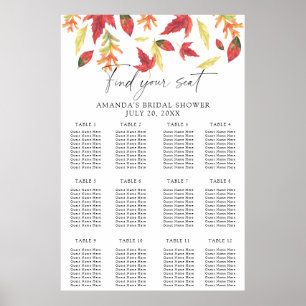 Falling leaves bridal shower seating chart