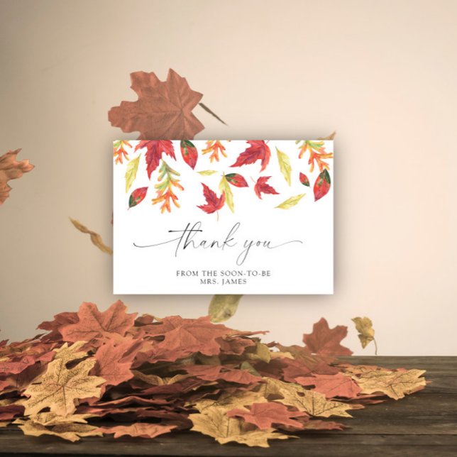 Falling leaves bridal shower thank you card (Creator Uploaded)