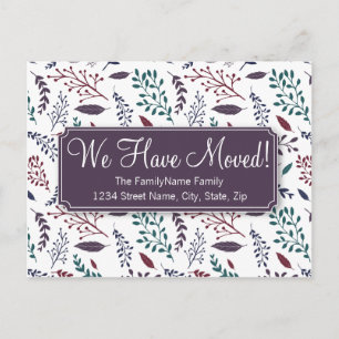 Falling Leaves Change of Address Announcement Postcard
