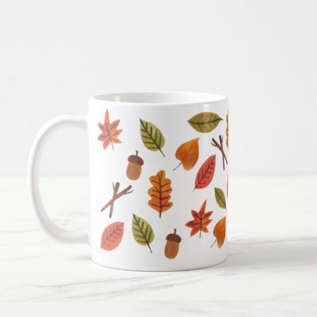 Falling Leaves Cosy Autumn Coffee Mug (Left)