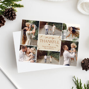 Falling Leaves Editable Colour Thanksgiving Collag Holiday Card