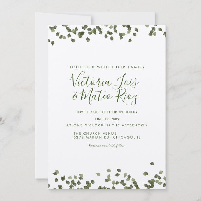 Falling Leaves Fall Autumn Rustic Wedding  Invitation (Front)