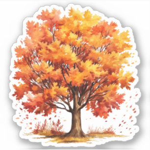 Falling Leaves Fall Tree Sticker