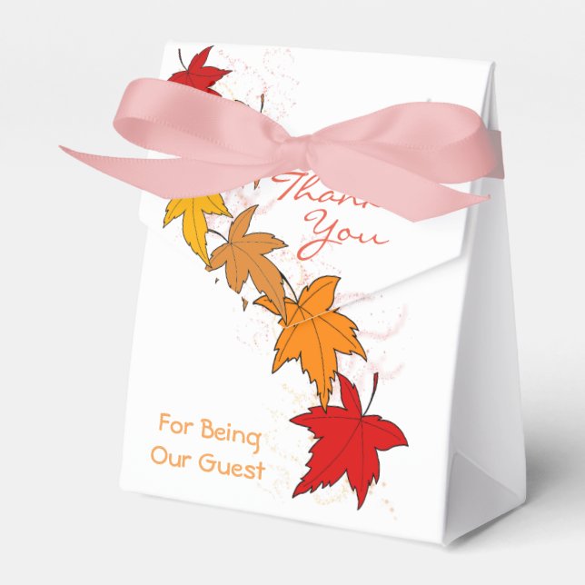 Falling Leaves Favour Box (Front Side)