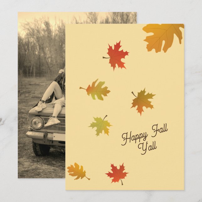 Falling Leaves Greeting Card (Front/Back)