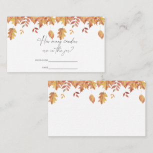 Falling leaves - Guess how many candies game Enclosure Card