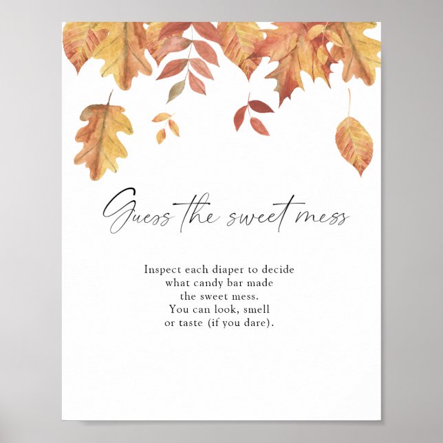 Falling leaves - guess the sweet mess poster (Front)