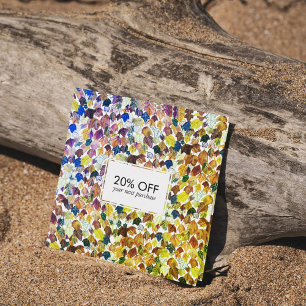 Falling leaves illustrated watercolor colourful discount card