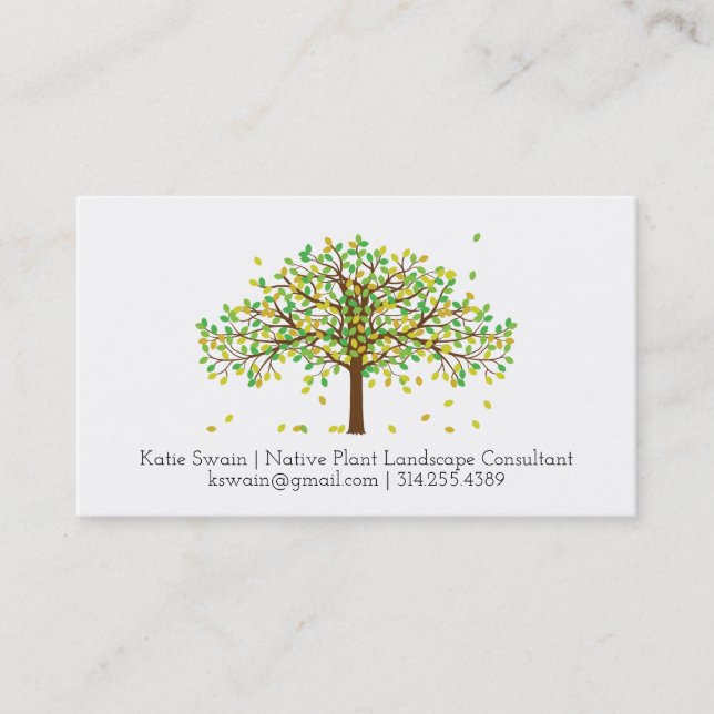 Falling Leaves in the Wind Business Card (Front)