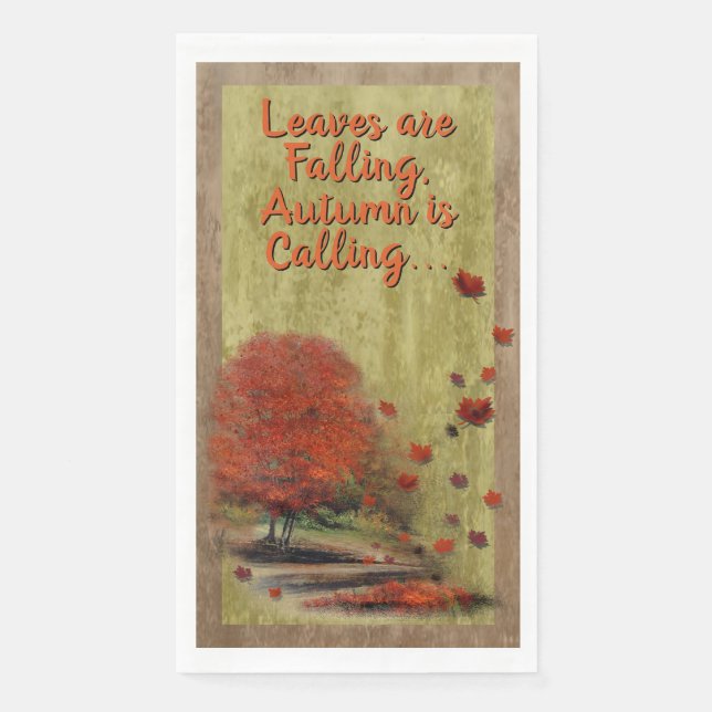 Falling Leaves Landscape Napkin (Front)
