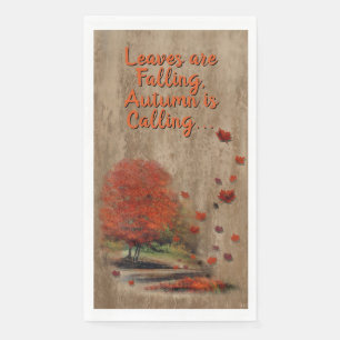 Falling Leaves Landscape Napkin