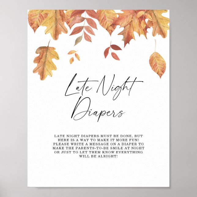 Falling leaves Late night diapers game Poster (Front)