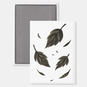 Falling Leaves – Minimalist Ink Nature on Magnet