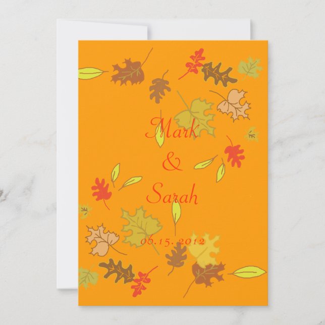 Falling Leaves Orange Invitation (Front)