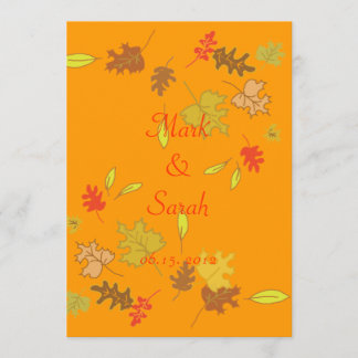 Falling Leaves Orange Invitation