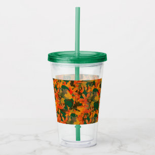 Falling Leaves Pattern for Autumn Acrylic Tumbler