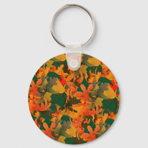 Falling Leaves Pattern for Autumn Key Ring