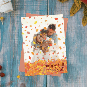 FALLING LEAVES PHOTO HOLIDAY CARD