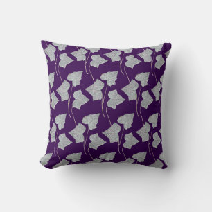 Falling Leaves Purple Cushion