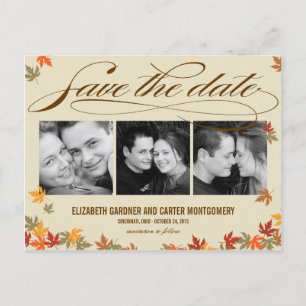 Falling Leaves Save The Date Card