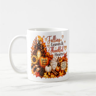 Falling Leaves & Thankful Hearts | Cosy Autumn Mug