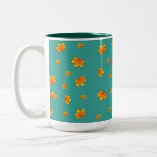 Falling Leaves Two-Tone Coffee Mug