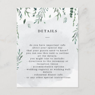 Falling Leaves Watercolor Wedding Details Enclosure Card