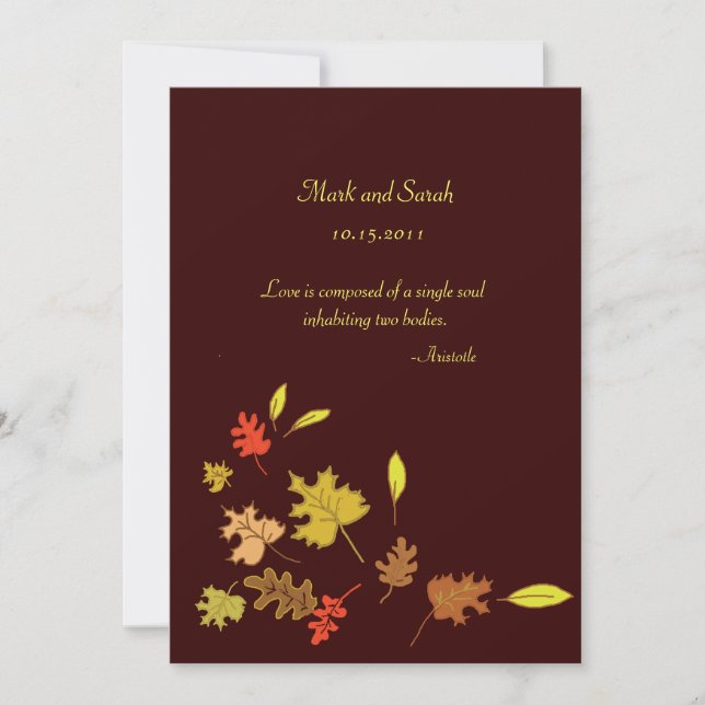 Falling Leaves Wedding Invitation (Front)