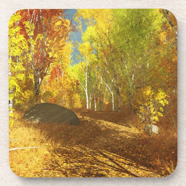 Falling Light Cork Coaster (Front)