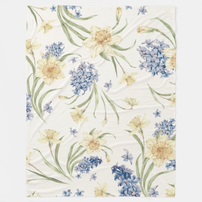Falling Light Floral I Fleece Blanket-Fall Floral Blanket (Front)