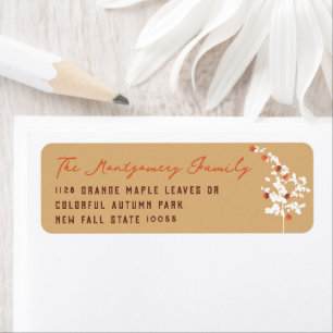 Falling Maple Leaves Autumn Tree Return Address