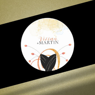 Falling Melody Poetic Watercolor Wedding Sticker