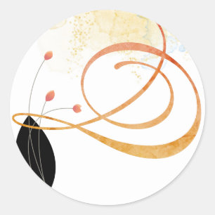Falling Melody Poetic Watercolor Wedding Sticker
