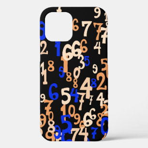 Falling numbers abstract background. Abstract back iPhone 12 Case