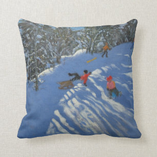 Falling off the Sledge Morzine Cushion