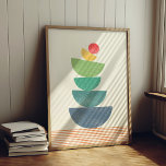 Falling orange abstract mid century poster<br><div class="desc">Abstract contemporary geometric design of a falling orange,  with a mid century style.</div>
