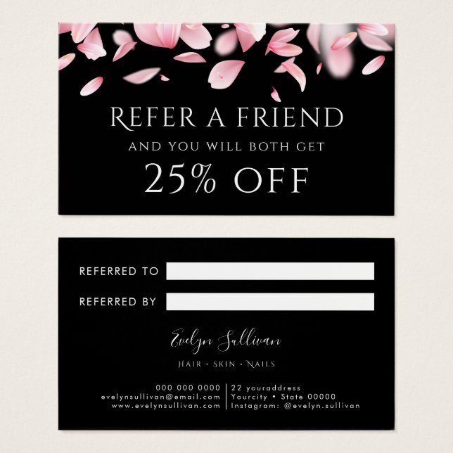Falling petals referral card (Front & Back)