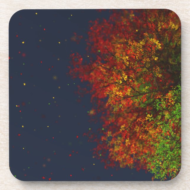 Falling Rainbow Cork Coasters (Front)