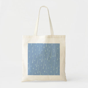 Falling Raindrops Cute Rainy Day Dusky Blue Tote Bag