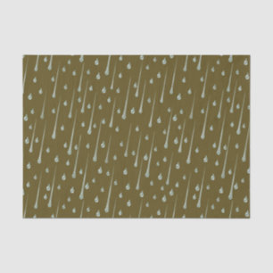 Falling Raindrops Cute Rainy Day Sepia Brown Tissue Paper