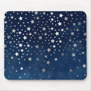 Falling Silver Stars Celestial  Mouse Pad