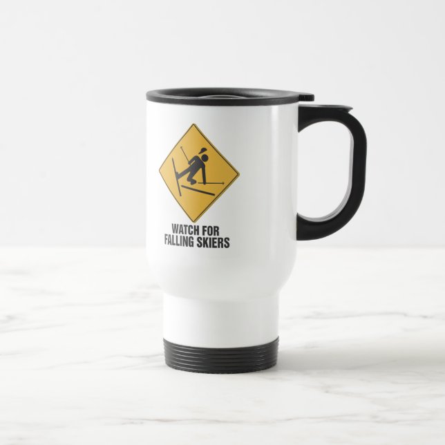 Falling Skiers Travel Mug (Right)