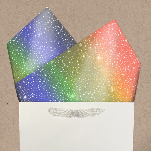 Falling Snow Watercolor Rainbow Galaxy Stars LGBT Tissue Paper (Creator Uploaded)