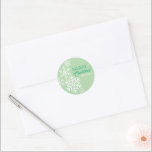 Falling Snowflakes Sticker<br><div class="desc">Falling snowflakes sticker features various snowflakes of different sizes and shapes,  falling against a soft green background and signalling a snowy white Christmas for winter. © Morning 6</div>