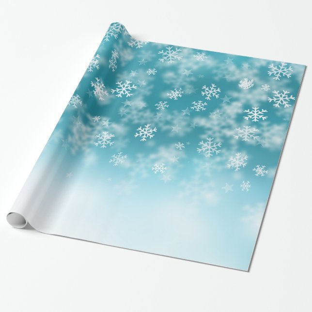Falling Snowflakes ❄️❄️ Wrapping Paper (Unrolled)