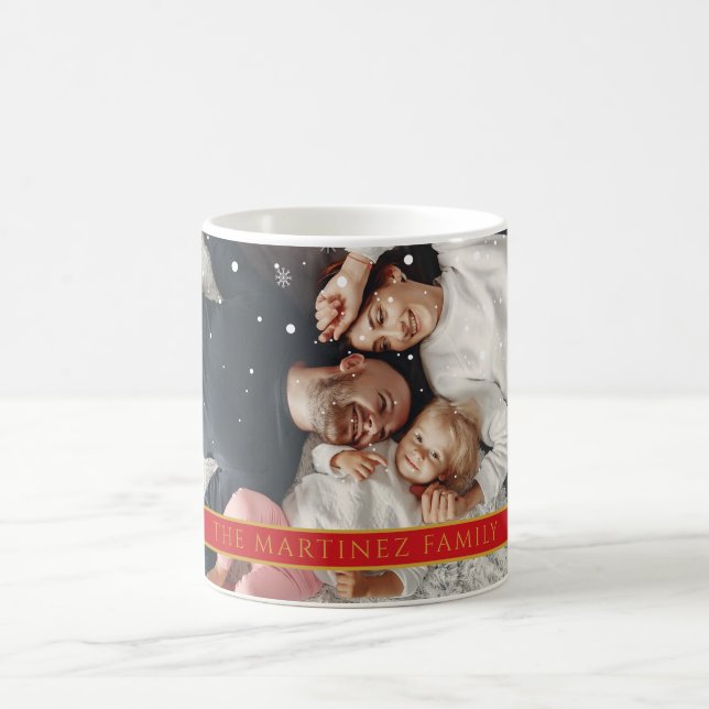 Falling snowflakes Your Photo and Name Coffee Mug (Center)